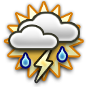 icon Showers early then scattered thunderstorms developing later in the day